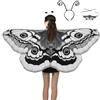 Generic di farfalla Scialle Costume Farfalla Double Sided Stampa Traspirante | Mantello con ali di falena di Halloween per donne e uomini, festival, cosplay, Halloween, compleanno, scena
