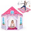 COSTWAY Tenda da Gioco Castello per Bambini 3+ Anni (con Tappeto da Ballo) | Capanna per Bambini Rosa con Tappetino Protettivo e 2 Porte, Tessuto e Rete Traspirante, Lavabile per Cameretta
