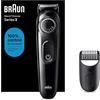 B. Braun Braun BT3400 - Rasoio per barba di precisione, lavabile, nero