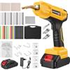 Cepolawa Saldatore per Plastica Professionale, Pistola Saldatrice con 1200 Graffette, 1xBatteria da 21V 1500mAh e 3 Punte di Saldatura per La Riparazione di Paraurti Auto e Parti in Plastica(Giallo)