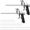 JOSTIVE 2 pistole per schiuma poliuretanica: pistola per schiuma da costruzione, pistola in metallo con 4 ugelli lunghi e 50 ugelli corti, pistola dosatrice professionale per fai da te e