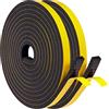 YANKUIRUI Nastro Sigillante Guarnizione 12mmx6mm/8m per Porte Finestre Nastro Adesivo in Schiuma Guarnizione in Gomma Contro le Correnti d'aria Fredda/Anti-collisione/Assorbente/Antipolvere, Nero 2