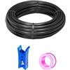 HAXIHA 12 Metri Tubo Aria Compressa Nero,Attacco Rapido Tubo Aria 6mm Diametro Esterno 4mm Diametro Interno, Pneumatico per Aria Compressa, Adatto Per il di vari Utensili Pneumatici