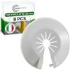 ONIX TECH 8 Pezzi Universali Rosette per Termosifoni a Tubi Ø 10-22 mm - Copri Tubi Termosifoni Muro in Plastica Bianca - MADE IN ITALY - Garanzia di 5 Anni - ONIX TECH