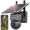 SHIWOJIA 4G LTE Telecamera di Sorveglianza Solare Esterno con Scheda SIM, 2K 360° PTZ Telecamera di Sicurezza Solare, Audio a 2 Vie, Sensore di Movimento PIR, Visione Notturna, IP66