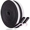 YANKUIRUI Guarnizione Finestra Porta Nastro Sigillante Autoadesivo in Gommapiuma, Alta Densità Neoprene Isolamento Nastro Sigillante per Anti Freddo, Rumore e Collisione (12mm x 6mm/8M,) Nero
