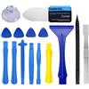 Colexy Kit Riparazione Cellulari 12 Pezzi Professionale, Spudger in Metallo Ultra Sottile 0.1mm & Leva in Plastica Antistatica, Set Cacciaviti Precisione con Ventosa 4.0cm per Smartphone, iPhone, Tablet, PC