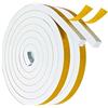YANKUIRUI Nastro Sigillante Guarnizione 12mmx10mm/4m per Porte Finestre Nastro Adesivo in Schiuma Guarnizione in Gomma Contro le Correnti d'aria Fredda/Anti-collisione/Assorbente/Antipolvere, Bianco