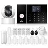 LWOHSI Allarme Casa Senza Fili,GSM+WiFi Sistema Antifurto Casa,Sensore Porte Finestre Fai da Te,Videocamera di Sicurezza HD,Telecomando,Notifiche Istantanee tramite App,Compatibile con Alexa e Google