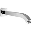 HarJue Braccio doccia con flangia e nastro in teflon, tubo doccia quadrato da parete in acciaio inossidabile 304, braccio di prolunga per soffione fisso e doccia portatile (25,4 cm, cromato)