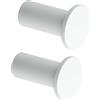 SAYAYO Ganci Accappatoio Bagno Bianco Ganci Appendiabiti in Acciaio Inox, Grande Gancio Rotondi da Parete, Appendi Strofinacci Cucina Parete Appendi Accappatoio Bagno, 2 Pezzi, 45 mm