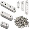 GUOYOU 30 Pezzi Staffe Angolari Piatto, Angolari Metallo Per Legno 80 Viti | 76/56/36*16mm Staffe Angolari per Legno in Acciaio Inox Angolo Retto per Mobili in Legno Riparazione di Armadi da Cucina