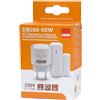 Alpha Elettronica DB100-05W Kit sensore porta e finestra wireless con campanello dotato di indicatore LED, formato ricevitore con spina + trasmettitore a batteria, resistente all'acqua IP44, bianco
