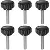 QUARKZMAN 6pz Manopole di Serraggio Zigrinatei M5 x 25mm Metrico Vite Nero | a Testa Zigrinata, Manopole Bulloni Filettati Testa Tonda, 304 Acciaio Inossidabile, Plastica, Filettatura Maschio, 22mm