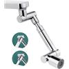 Flintronic Rotante 1440 Gradi, Aeratore con Filtro Antispruzzo | Prolunga per Bagno e Cucina, Filettatura 24mm e 22mm