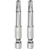 QUARKZMAN 2pz T27 Bit Torx di Sicurezza 1/4 Gambo Esagonale 2 Lungo | Acciaio S2, Magnetica Antimanomissione Stella Bits Punta Cacciavite Testa Torx con Foro, per Rimuovere Viti Fissaggio