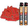 LEVEL PLUS Set: 1000 chiodi in calcestruzzo 19 mm/Ø2,6 mm per chiodatrice a gas + 2 cartucce a gas per tutto l'anno 152 mm/Ø32 mm, cartuccia a gas, Fuel Cell, HB42_RM152
