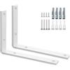 SAYAYO Staffe per Mensole Pesanti Bianco Staffe a L Angolari Supporti 20CM | Staffa Angolare Reggimensola da Parete, per Garage Cucina Soggiorno, 2 Pezzi, 200 x 150 MM, Spessore 5 MM, Carico 50KG