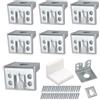 QILEMI Staffe di Fissaggio per Superiore da Cucina 8 PCS Raccordo per Sospensione a Parete 5 x 4.6 x 3.5 cm Supporto per Armadi e Pensili Tappo di Copertura Attaccaglie per Pensili Adatto Armadi e Mobili