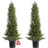 VEVOR Alberi di Cedro Artificiali Topiari, 2 Set da 914 mm, Arbusti di Pino Finto, Piante Finte di Seta dall'Aspetto Reale, Facile da Montare per Decorare Portico Anteriore, Patio Esterno, Giardino