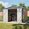 RAPRAP Capanno Da Giardino In Lamiera 300X311X200cm Con Telaio Da Pavimento | Casetta Attrezzi Giardino In Acciaio Grigio Con Porte Con Serratura E Protezione Dalle Intemperie Per Cortile E Terrazza