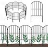 OUSHENG Recinzione da giardino in metallo a 25 pannelli, 8 m x 61 cm, in filo metallico antiruggine, per giardino, aiuole, patio, barriera ad arco per animali e bordura paesaggistica (nera)