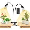 SANSI Lampada per piante a LED da interno, 20W (equivalenti a 300W) spettro completo 2 clip a collo di cigno con timer 4/8/12 ore, lampada di crescita con PPFD elevato per giardino, serra