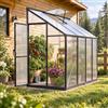 LZQ Serra con tetto inclinato con finestra regolabile, 245 x 110 x 195 cm | Pannelli alveolari in policarbonato da 4 mm, robusto telaio in alluminio, montaggio rapido, resistenti ai raggi UV