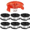 Txdzking Bobina di filo per decespugliatore compatibile con Black and Decker AF-100 GLC3630L20-GB/ST5530-GB/STC1820PC-GB/BESTA530-GB/BESTA525-GB, bobina di ricambio per decespugliatore (incluse 6 bobine+1