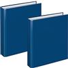 VELOFLEX - Raccoglitore ad anelli Basic A5, 2 anelli, 2 pezzi, blu | Altezza di riempimento 25 mm per circa 250 fogli da 80 g/m², ricaricabile, per la scuola, l'ufficio e l'home office