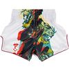 Fairtex - Pantaloncini da Boxe, Taglio Slim Muay Thai | Tessuto in raso di alta qualità con grafica a tema individuale. La vita elastica con coulisse garantisce una vestibilità