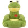 vidaXL Poltrona per bambini in peluche con rana verde