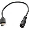 SYSTEM-S Cavo di alimentazione da USB 3.1 Tipo C a DC 5,5 V 2,5 mm Cavo di ricarica Cavo 26 cm
