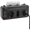 Lustrens Adattatore multipresa con USB PD20W, con spina rotante per montaggio verticale o orizzontale