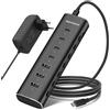 Lustrens Hub USB 3.2/USB-C, alimentazione, con 7 porte: 4 USB-C e 3 USB-A