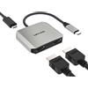 Lustrens Adattatore USB-C a doppia uscita HDMI, divisore per due monitor, risoluzione 4K a 60Hz
