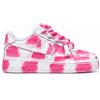 Nike Air Force 1 Custom White Rope Laces Effetto Sporco Spuorc Rosa Rose Paint Grigi
