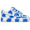 Nike Air Force 1 Custom White Rope Laces Effetto Sporco Spuorc Blue Paint Grigi