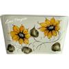 Petra Lux Applique rustica rettangolare con girasoli lavorato a mano con struttura bianca in ceramica 1XE27 LUXR1750