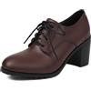 Gicoiz Cordoncino Pumps Donna Tacco a Blocco Oxford Lavoro Derbies