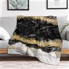 Highdi 3D Coperta Pile Divano Plaid, Morbida Coperte per Letto Singolo Matrimoniale Soffice e Calda Coperta Pile Invernale per Bambini Adulti (130X150cm,Oro nero)