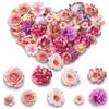 Touosy 20 Pezzi Fiori Finti per Decorazioni Fioritura di Lunga Durata | Fiori Finti Artificiali Teste, Rose Finte per Bouquet DIY Matrimonio Centrotavola Decorazione Domestica Festa Casa (Rosa)