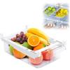 Huamirra Organizzatore per Frigorifero, 30,5 x 20 x 9,5 cm, Organizzatore a Cassetto Retrattile per Frigorifero, Organizer per Cassetti Frigo Trasparente Rimovibile Contenitori, per Verdure, Frutta, Uova