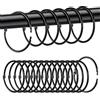 Brelet 20 Anelli per Tende da Aprire.50mm Ganci Apribili per Tende Senza Bucare in Metallo,Circolare della Tenda della Doccia Anello.Ganci per Tende da Sole Esterno e Aste per Tende (Nero)
