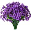 Naapesi 12 Pezzi Fiori Artificiali di Viola per Esterni, Finti Piante Decorazione | resistenti ai raggi UV, in plastica, fiori finti da esterno per casa giardino patio ufficio matrimonio