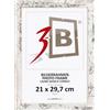 3-B Cornice portafoto HIT - bianco rustico (bianco invecchiato otticamente con venature del legno visibili) - 21 x 29,7 cm (A4) - Cornice in legno, cornice per foto, cornice per documenti con vetro