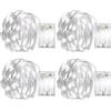 OEMG Luci LED a Batteria Catena Luminose - 2 Modalità 4 Pezzi 5 Metri 50 Led Stringa Luci Rame Filo Ghirlanda Lucine per Natale Matrimonio Decorative Festa Interno Natalizie Letto Camera, Bianco Freddo