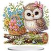 CAYUDEN DIY Diamond Painting Decorazioni da Tavolo, 5D Owl Pittura a Diamante Decorazione da Tavolo,Bifacciale Ornamento Acrilico Diamante Pittura da Tavolo per Adulti Regalo Adulto, Decor