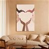 LIRHIQYGF Quadro su tela, decorazione murale boho con tema diversità, stampa di un dipinto con gesti di mani di diverse tonalità di pelle (70x90 cm/con cornice)