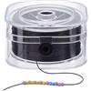 PH PandaHall Filo Elastico per Braccialetti Filo Elastico per Gioielli, Corde per Braccialetti Elastici Cordino Elastico Piatto Bianco per Organizzare Braccialetti Collane Gioielli (Nero, 0.6mm)